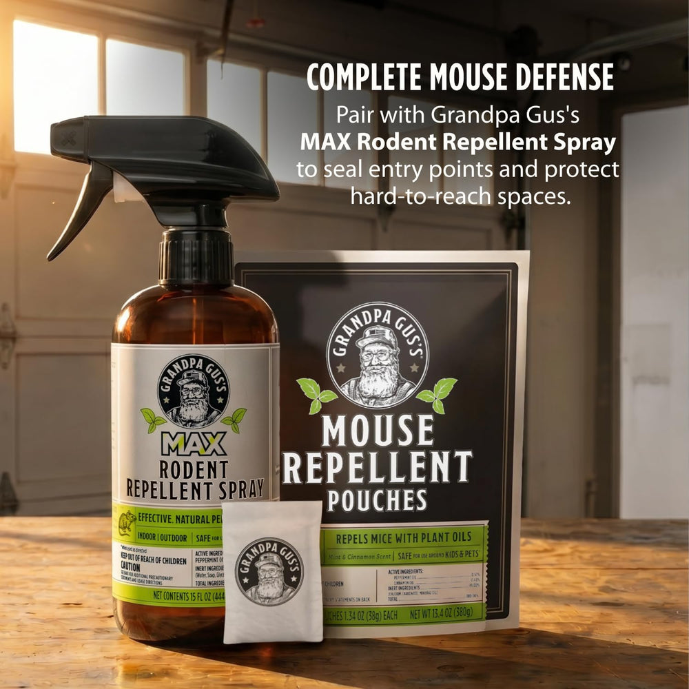 Grandpa Gus's Mouse Repellent Pouches, Peppermint & Cinnamon, Pack of 10