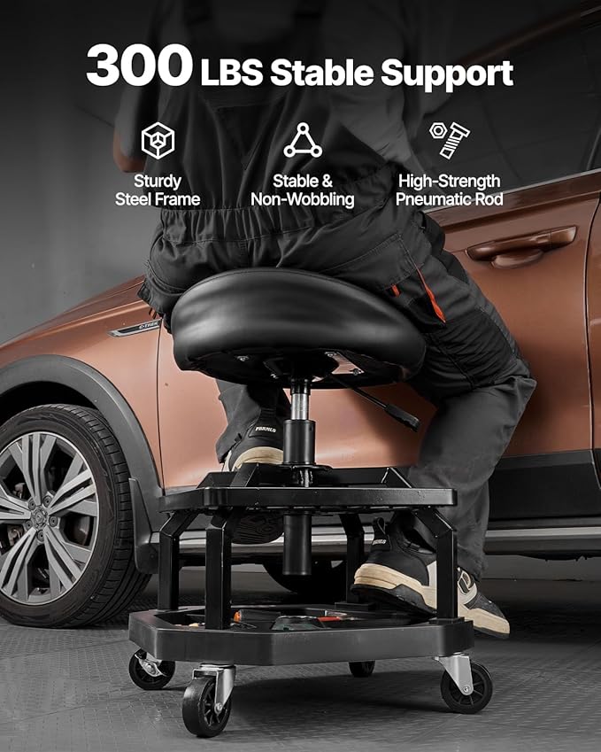 VEVOR Industrial Black Pneumatic Garage Seat/Work Stool