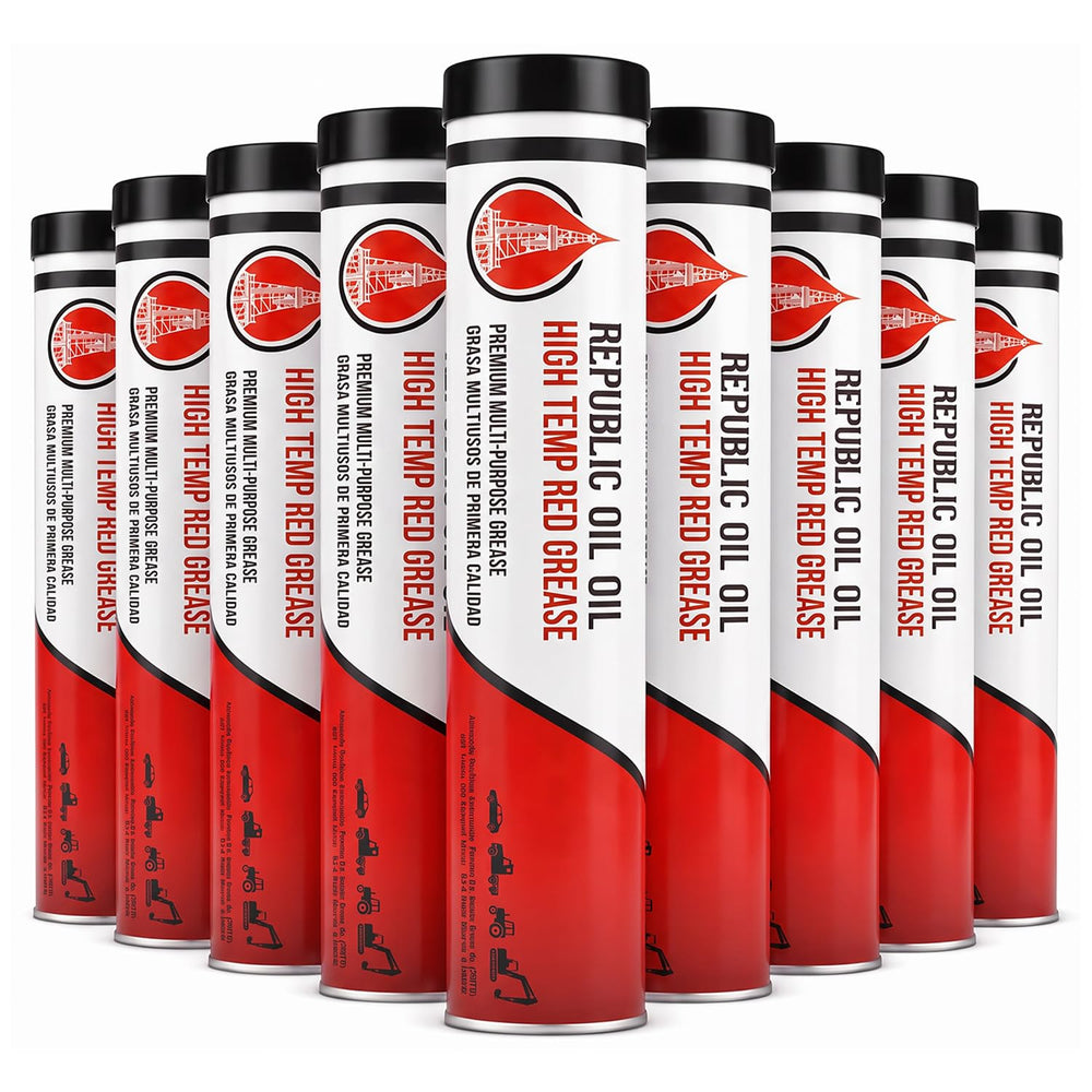 Republic Oil Premium Red #1 Lithium Complex Multi-Purpose Grease Tubes 10x14o...