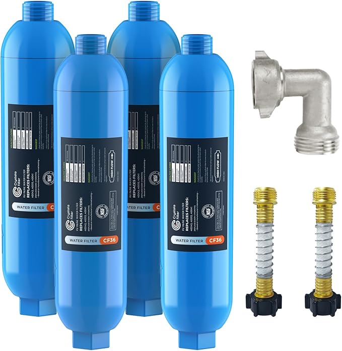 CRYSTALA RV/Camper Water Filter, Inline Water Filter Effectively Reduces Bad ...