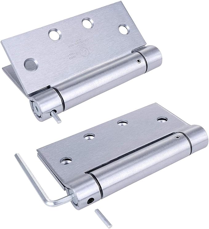2 Pack - 4.5"x4" Brushed Satin Chrome Finish Self Closing Reversibl...