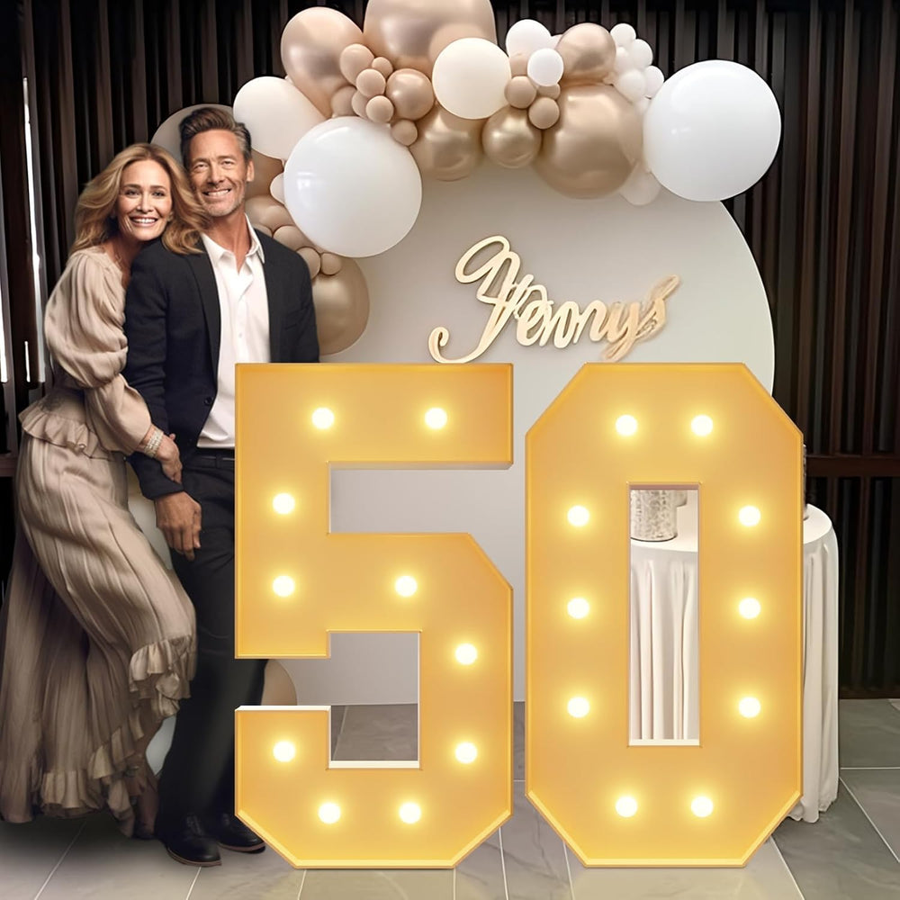 imprsv 50 Marquee Numbers, 4FT Light Up Numbers for 50th Birthday Decor