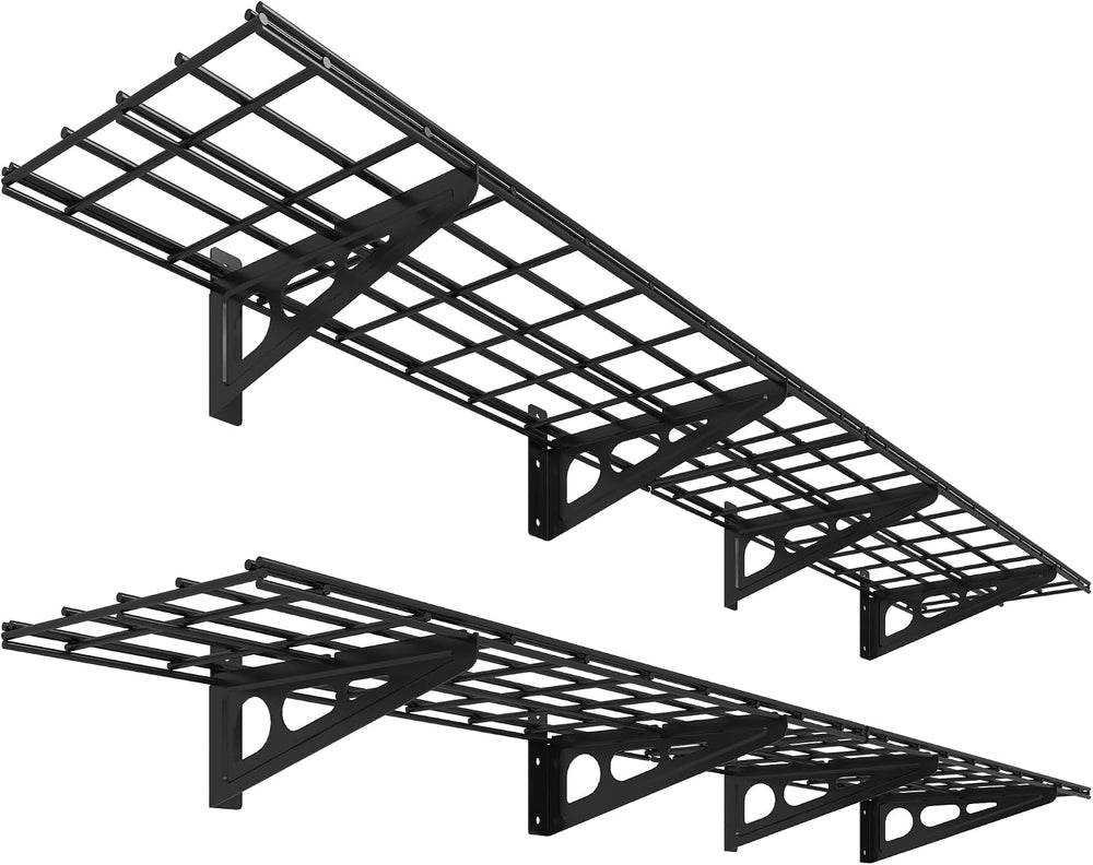 FLEXIMOUNTS 12-inch-by-72-inch Wall Shelf Garage Storage Rack Wall Mounted Fl...