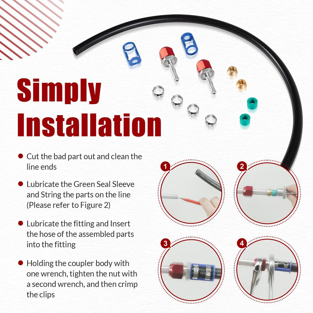 800-671 A/C Line Splice Kit for 3/8" Line With No. 6 Hose 24 Inches, Air...