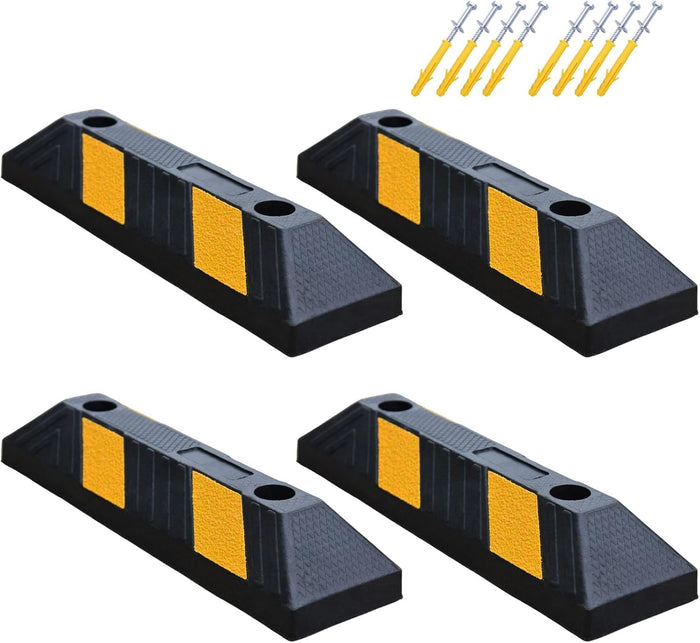 Heavy-Duty Parking Curb Wheel Stop (4Pack)