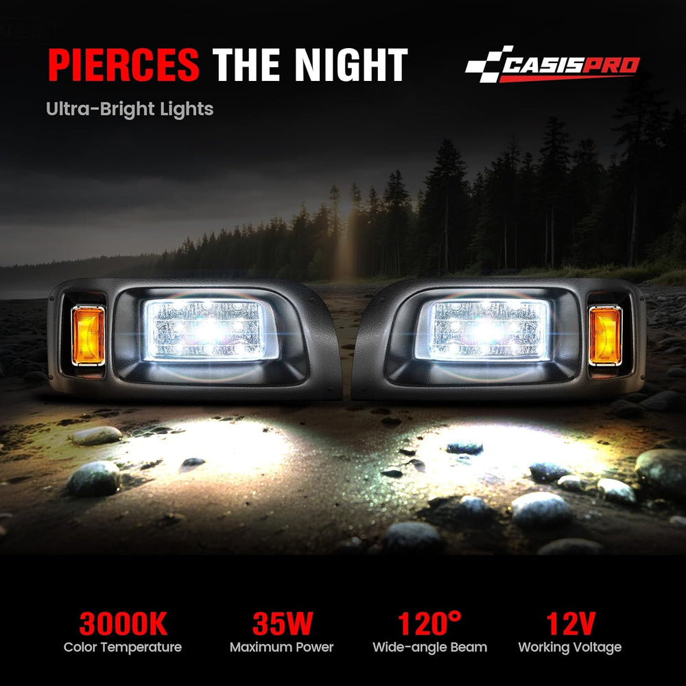 12V Golf Cart Light Kit for Club Car DS 1993-UP, Street Legal LED Headlight T...