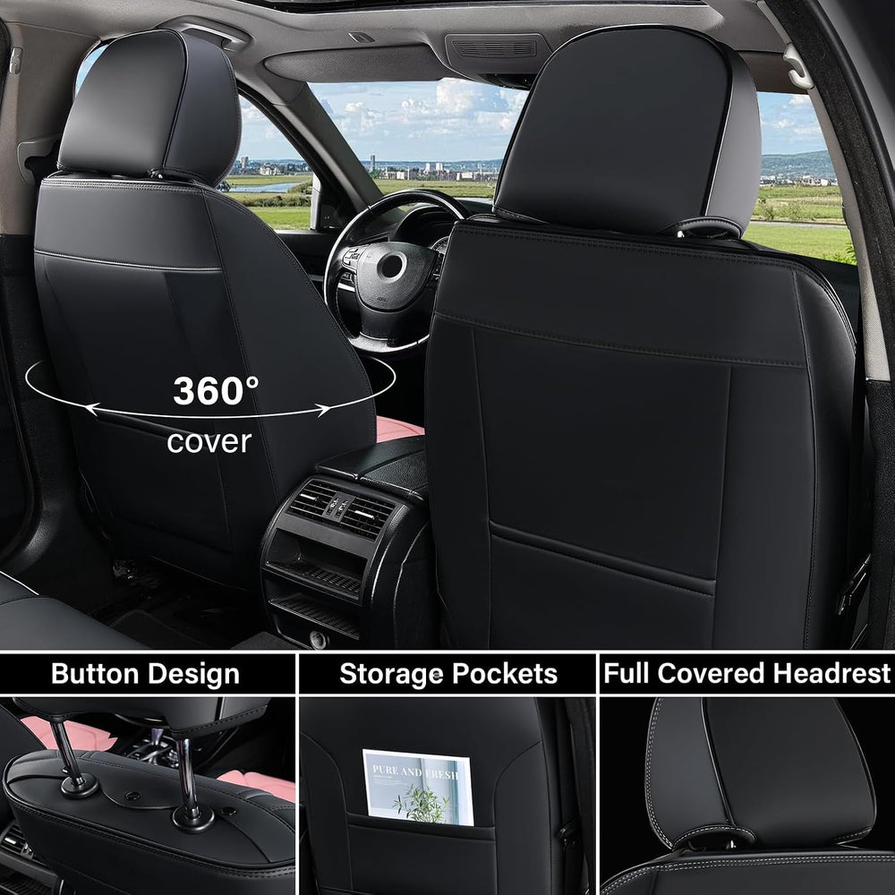 Coverado Car Seat Covers Full Set, Car Seat Protectors Leather Seat Covers fo...