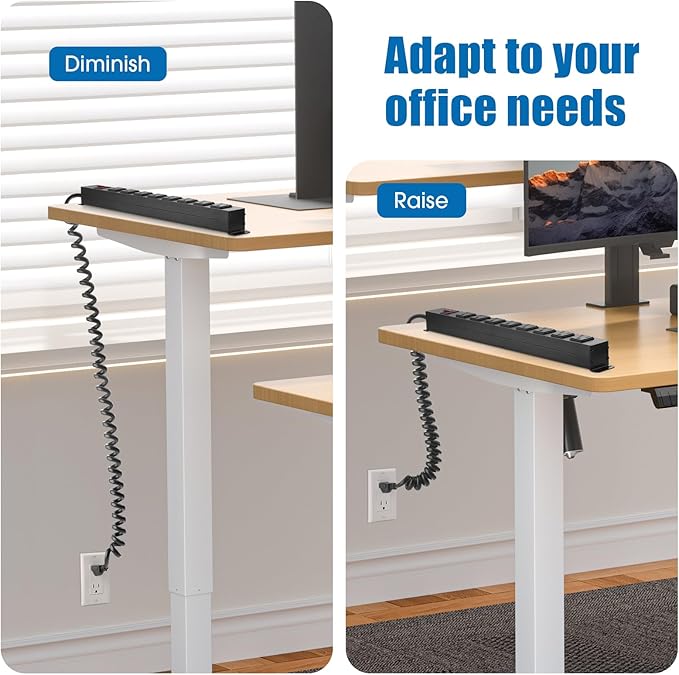 2Pack 8 Outlet Metal Wall Mount Power Strip, Mountable Outlet