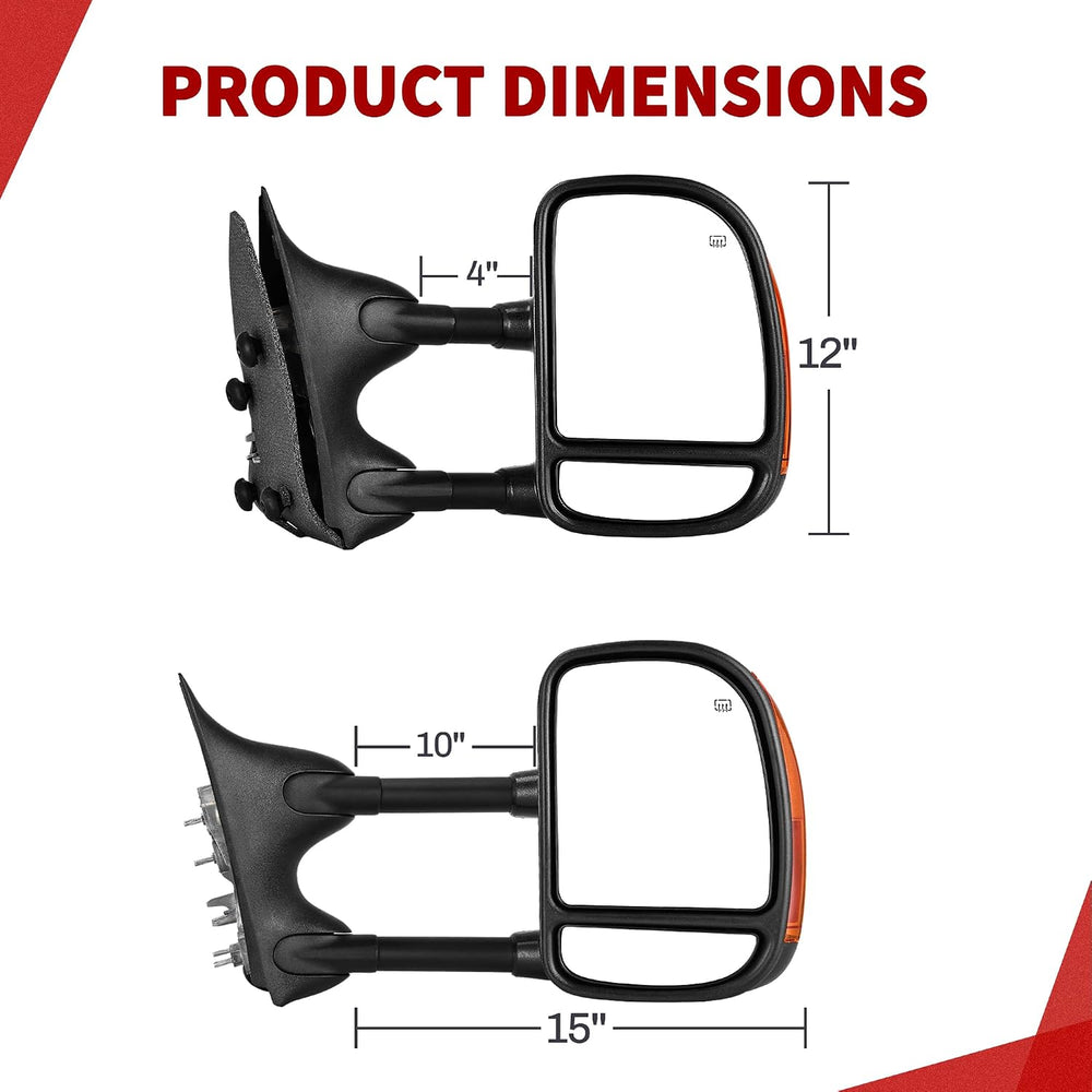 YITAMOTOR Right Side Towing Mirror Compatible with 1999-2007 F250 F350 F450 F...