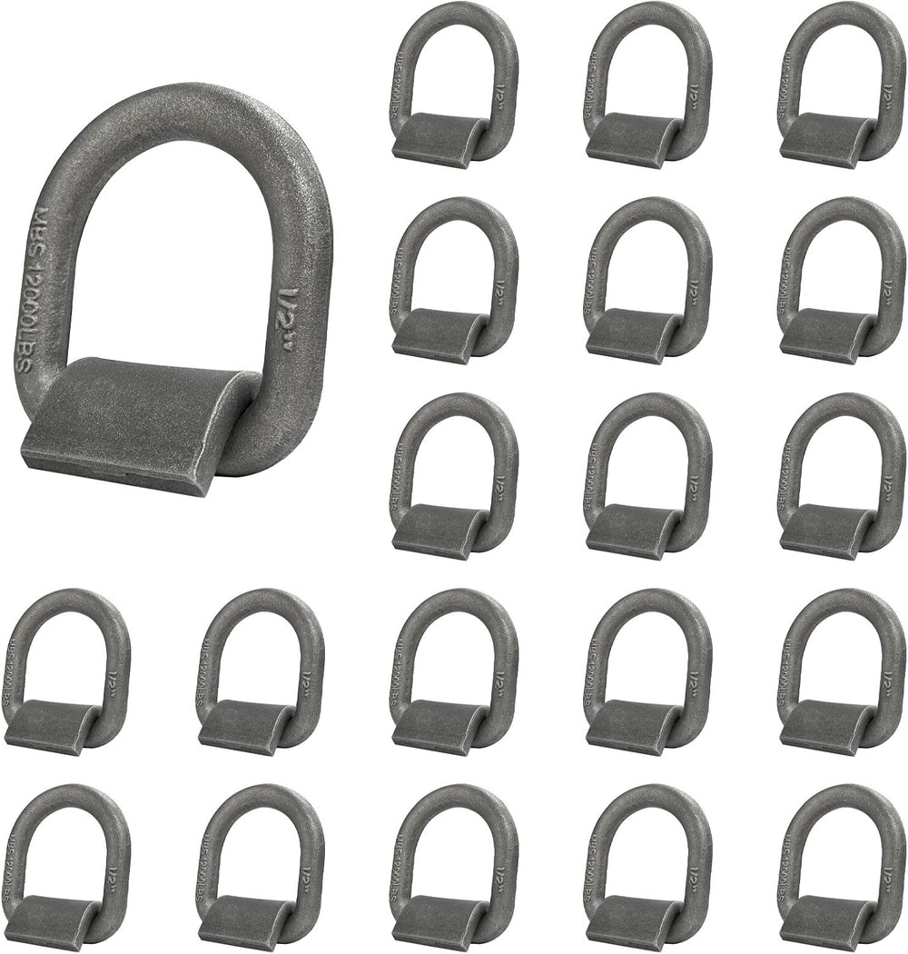 Grandroad auto 20 Pack Weld-On Forged D Ring, Heavy Duty 1/2" D-Ring Tra...