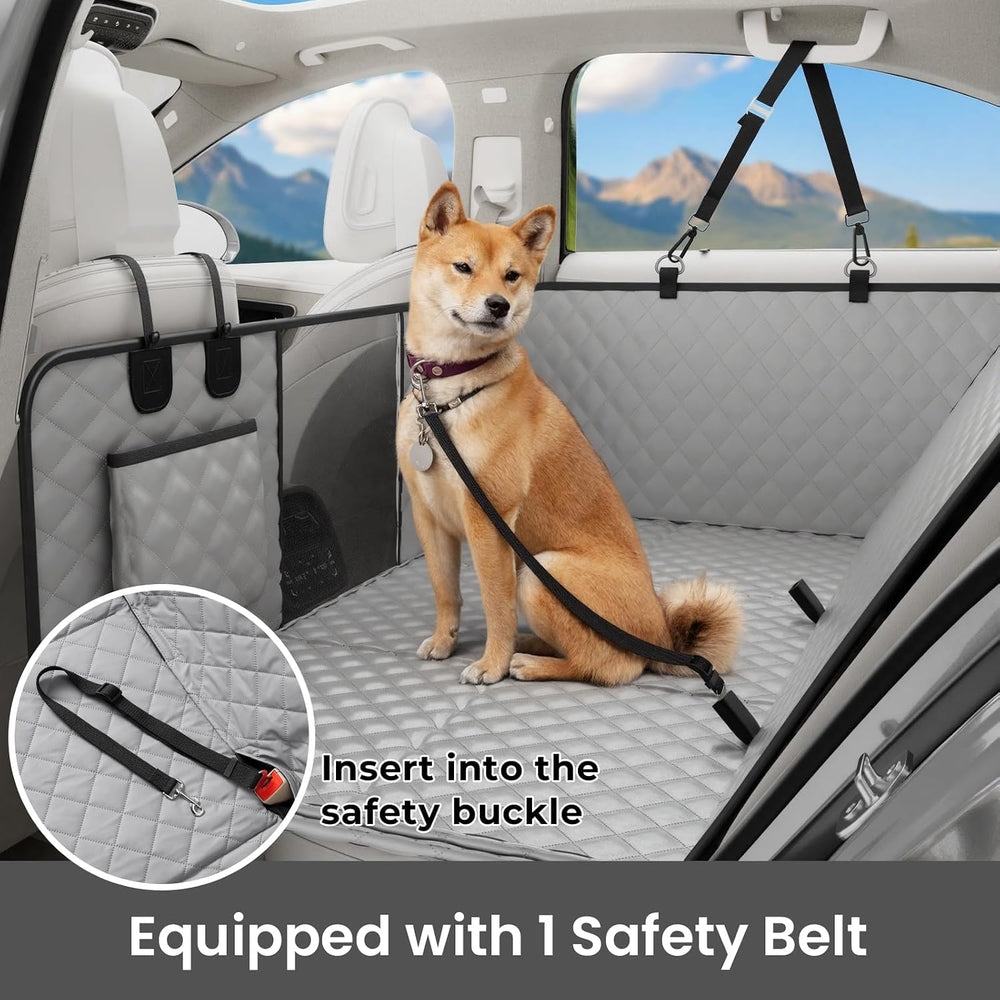 Dog Car Seat Cover for Back Seat, Waterproof Leather Fabric Back Seat Extende...