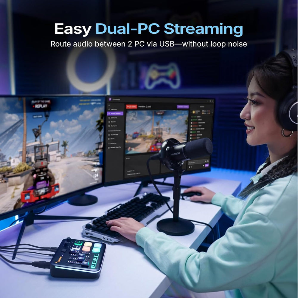 MAONO G3 Gaming Audio Mixer with Map Any Audio Sources for PC Streaming