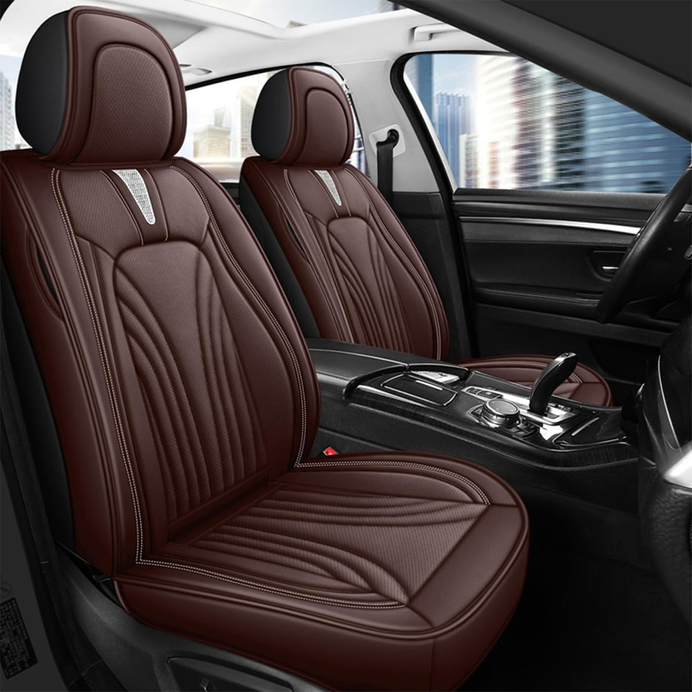 Car Seat Covers Full Set for 5 Seats - Nappa Leather 3D Foam Back Support, Su...
