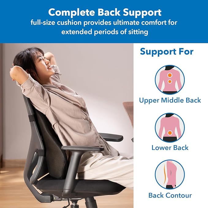 Mount-It! Office Chair Cushion, Lumbar Support Pillow