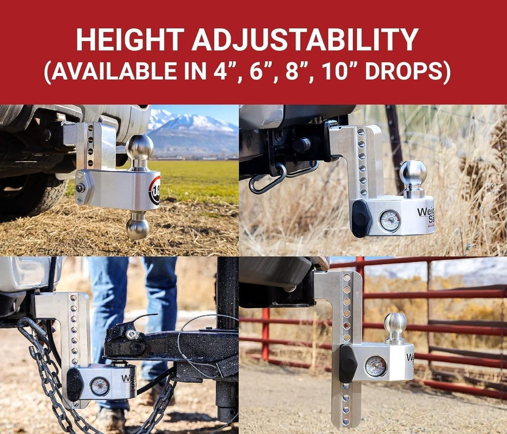 Weigh Safe Trailer Hitch Ball Mount, 6" Drop, 2" Receiver, Weight S...