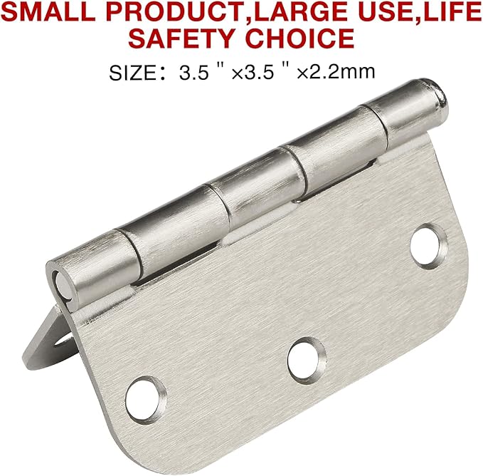 24 Pack Interior Satin Door Hinges Brushed Nickel 3.5 Inch x 3 1/2" 5/8&...