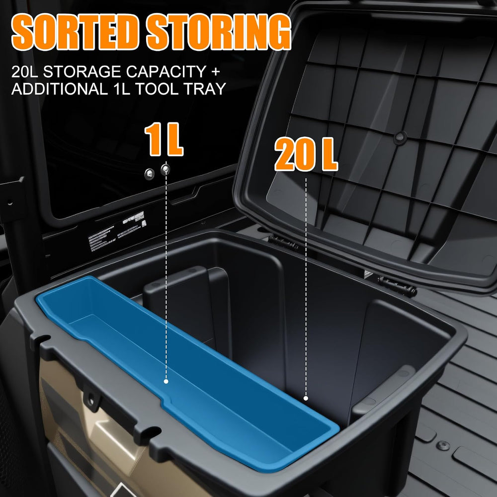 21L UTV Cargo Storage Box for Polaris Ranger 1000 900, Waterproof Removable R...