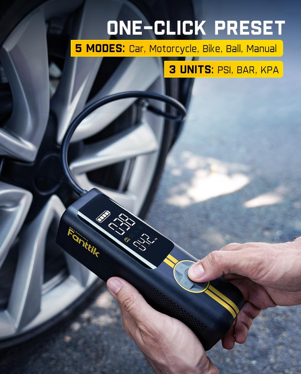 Fanttik X8 APEX EV Tire Inflator Portable Air Pump, 2X Faster Inflation