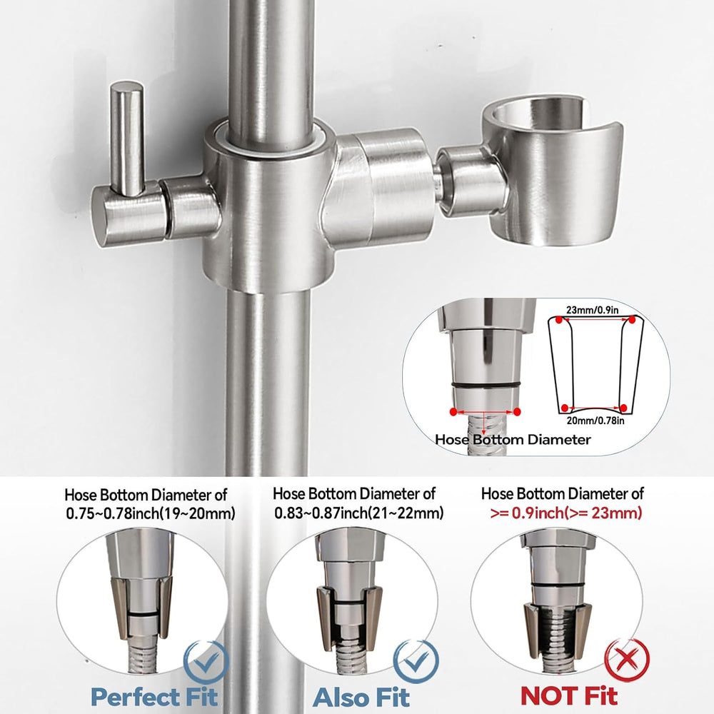 Shower Slide Bar Adjustable Handheld Shower Head Holder Wall Mount - 15inch A...