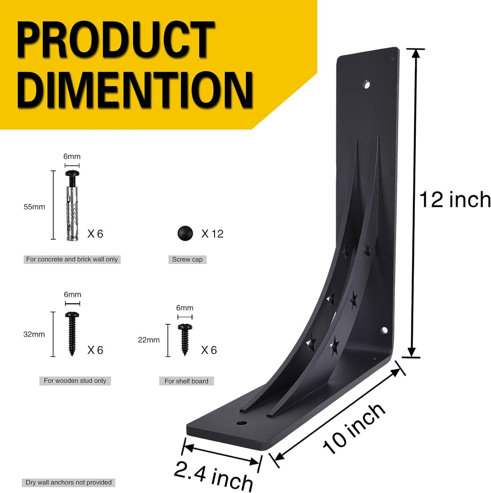 Heavy Duty Shelf Brackets,max Load 900 LBS,Premium Alloy Metal Mantel Bracket...
