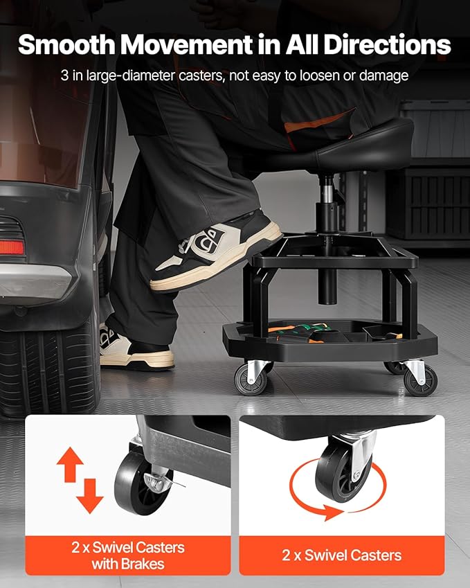 VEVOR Industrial Black Pneumatic Garage Seat/Work Stool