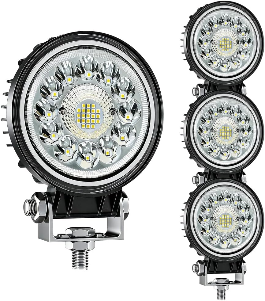 4Pcs 4 Inch 99W Driving Fog Lights Spot Flood Beam Led Car Light, 12V 24V Off...