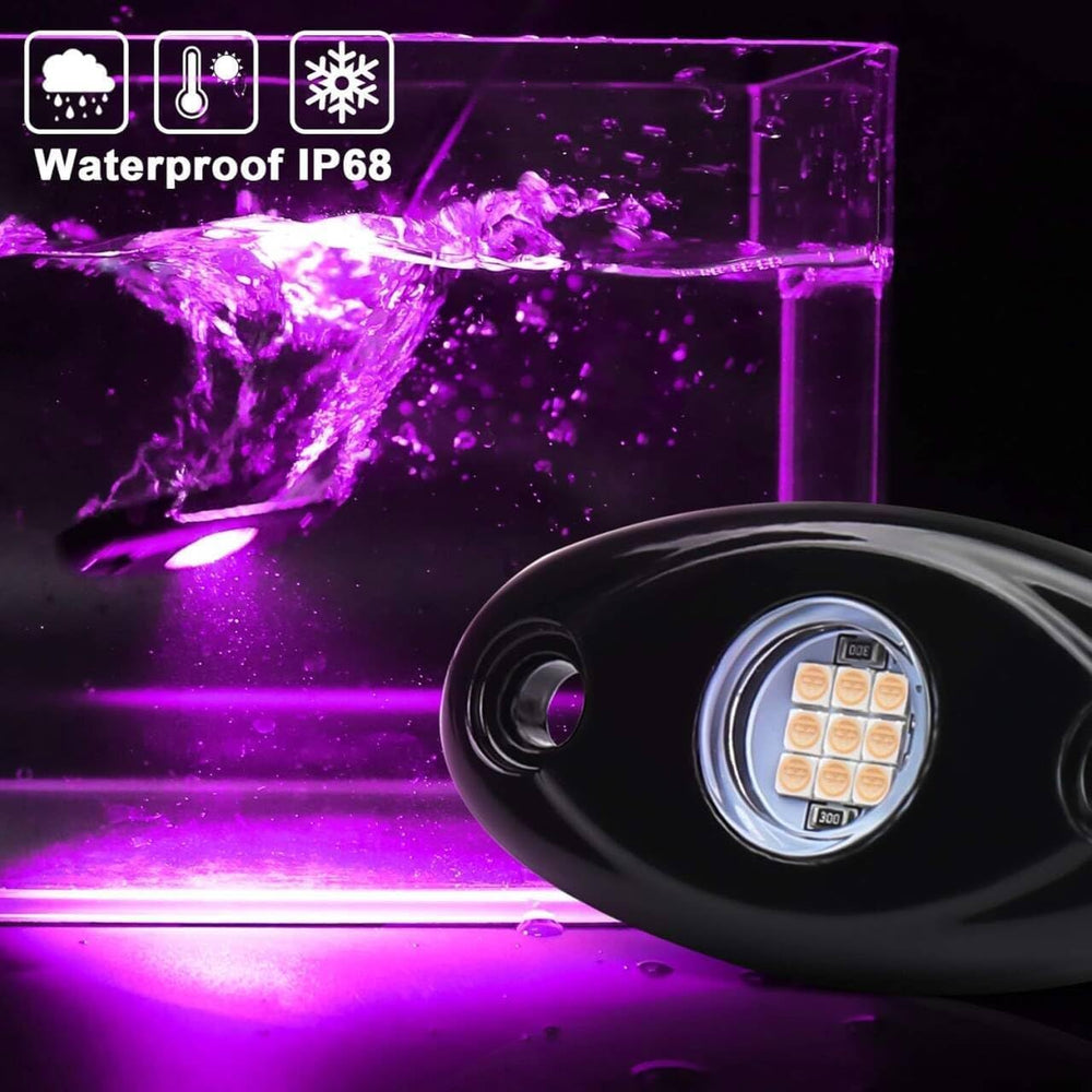 16pods Purple Pink Rock Lights Dc 12v with Switch Kit for Trucks Utv ATV IP68...