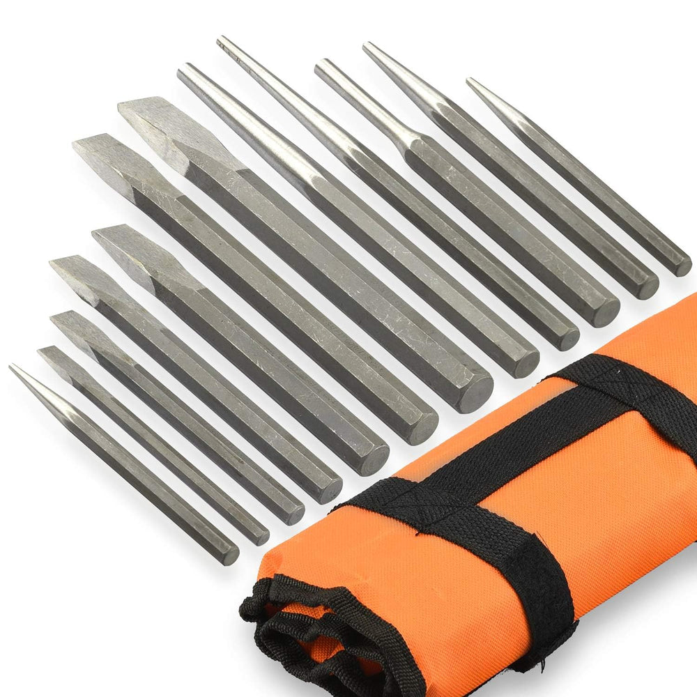 NEIKO 02623A Cold Chisel and Punch Set | 12 Piece | Cr-V Steel | Remove Pins ...