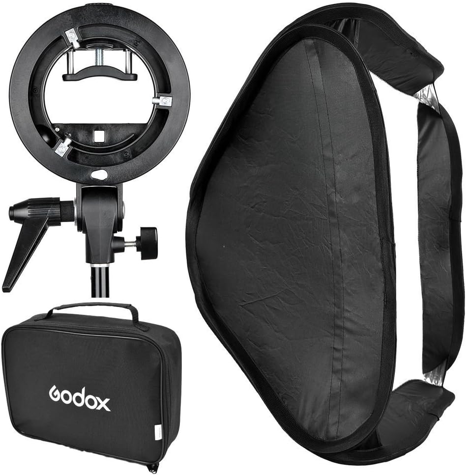 GODOX 24 * 24"/60x60cm Foldable Softbox kit with S-Type Bracket Bowens M...