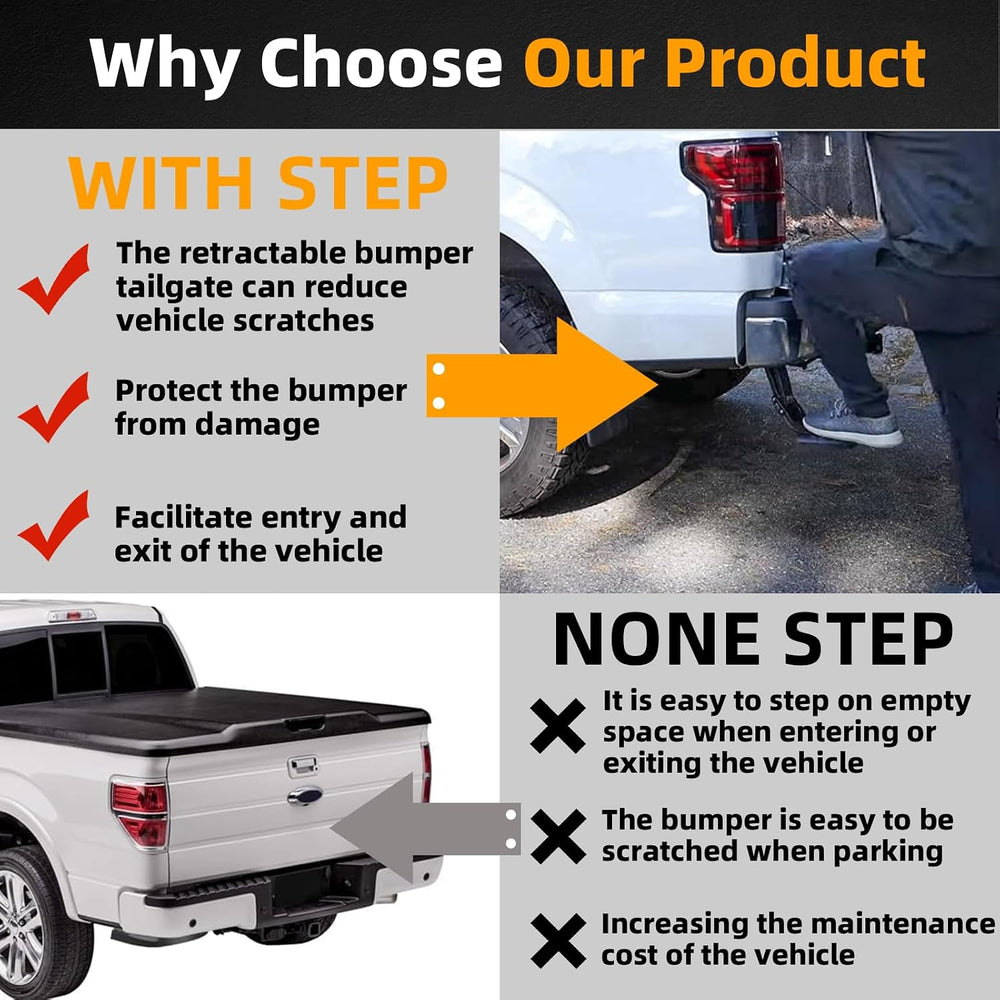 MITZONE Bed Step Compatible with 2009-2019 Dodge Ram 1500 2010-2018 RAM 2500 ...