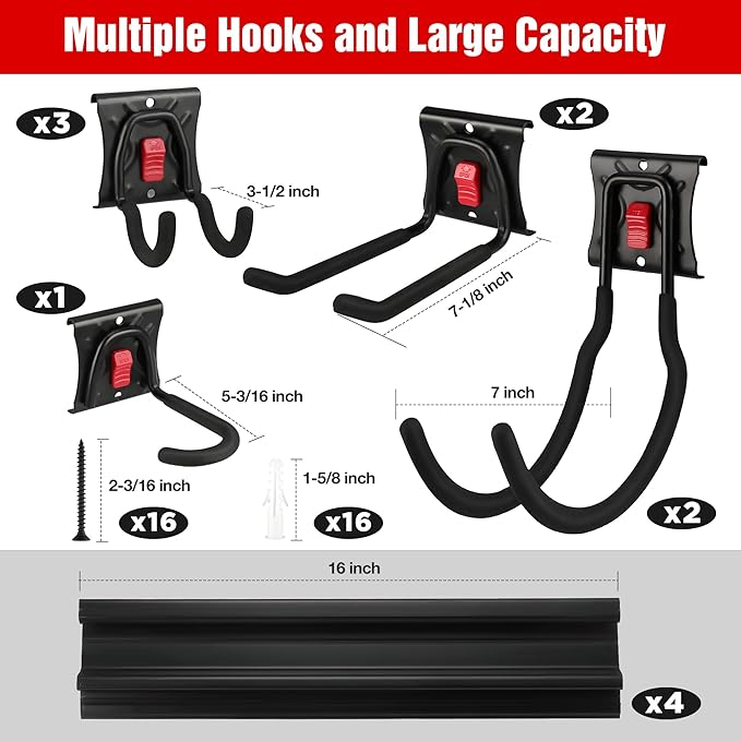 WORKPRO Garage Tool Organizer Wall Mount, Garage Organization Garden Tool Rack