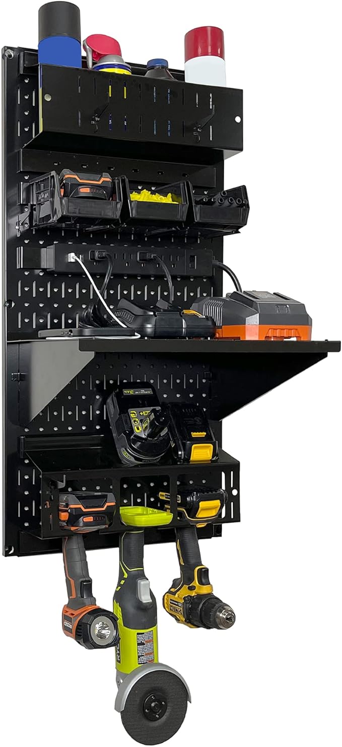 Wall Control Power Tool Storage Organizer Kit Cordless Drill Holder Charging