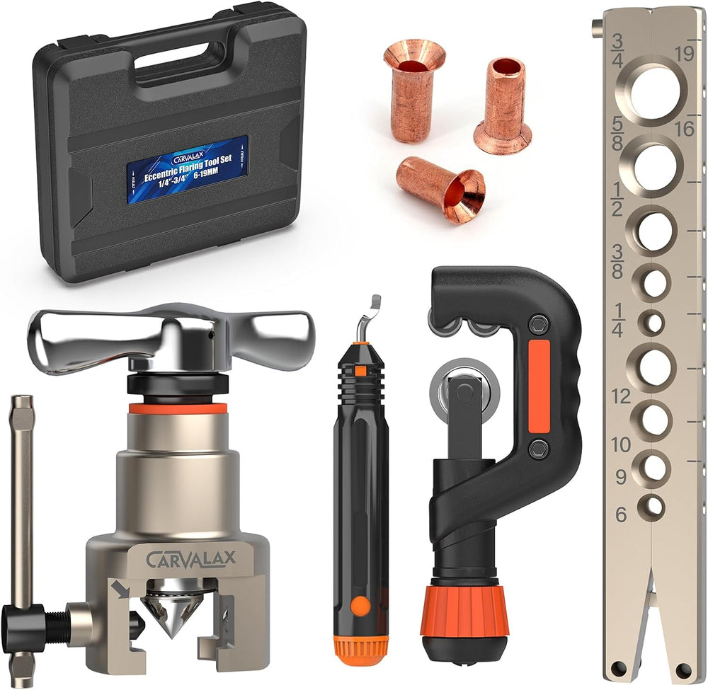 CARVALAX Flaring Tool Kit, Single Metric/Imperial Clamp, 6-19mm & 1/4&quo...