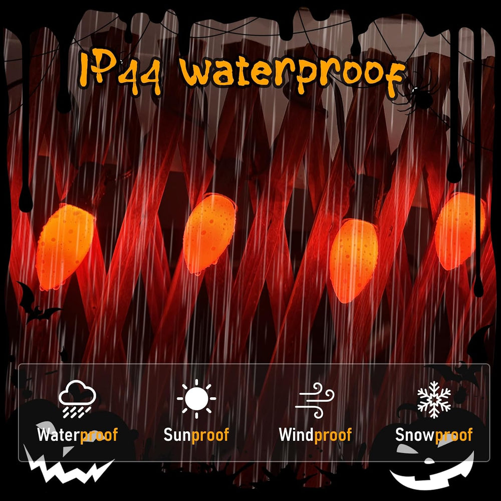 C9 LED Orange Halloween String Lights 25Ft Outdoor Christmas Decorations Ligh...