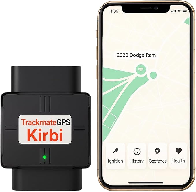 Kirbi OBD Tracker, GPS Tracker for Vehicles Real-Time Tracking, Worldwide