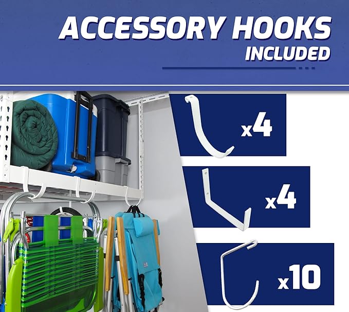SafeRacks Overhead Garage Storage Rack, Heavy Duty Racks (2-Pack)