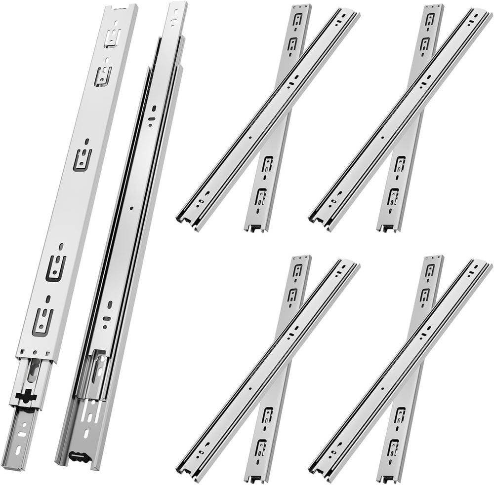 NECILO 10 Inch Ball Bearing Drawer Slides,100lb Full Ext Side Mount,5 Pairs