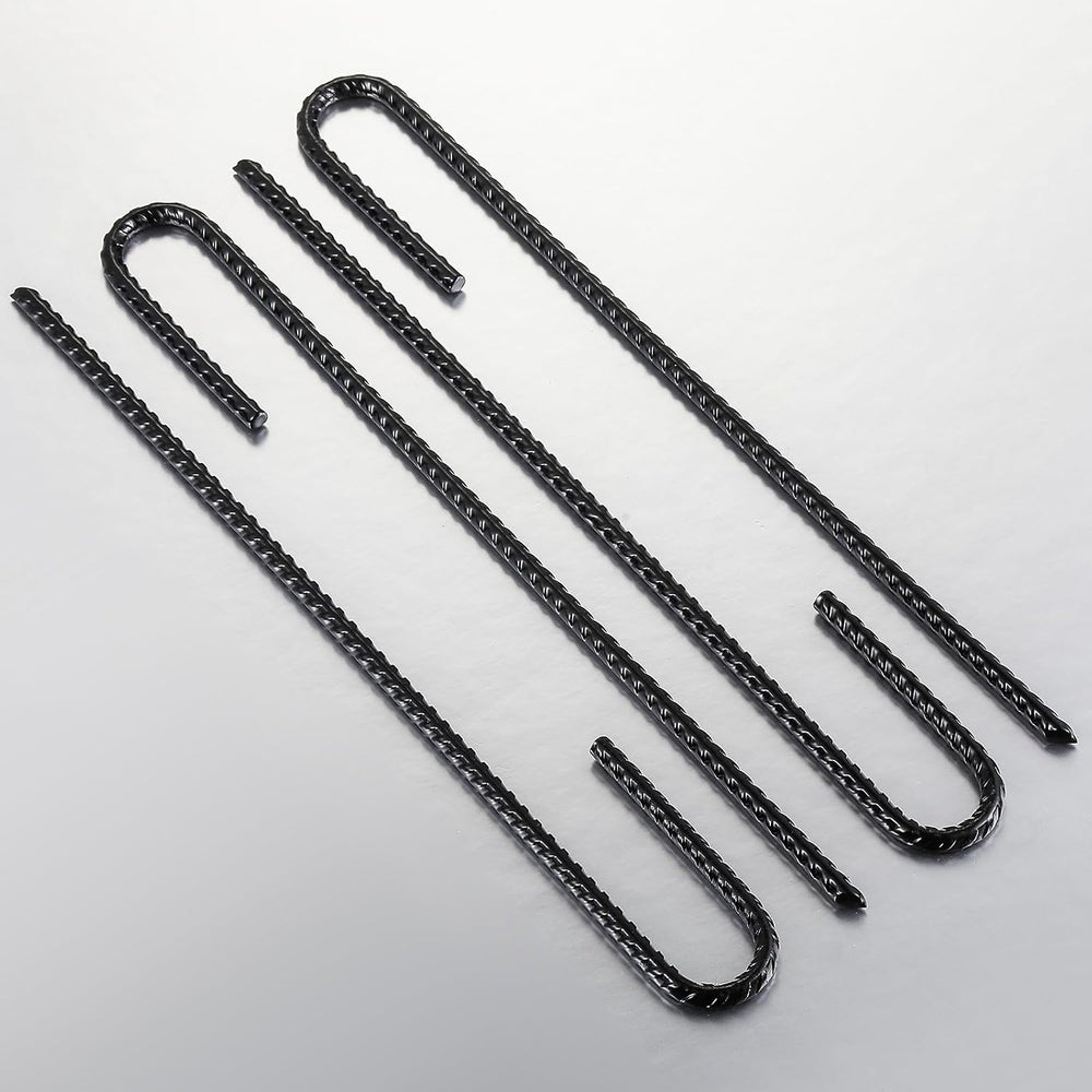 Wensilon 12-Inch Rebar J Hooks 50 Pack, 1/4-Inch Heavy Duty Ground Anchors