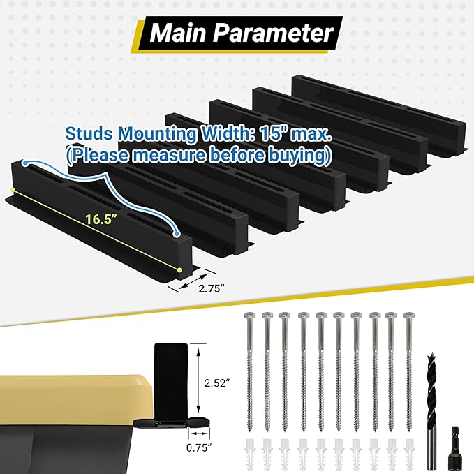 6-bin Overhead Garage Storage Rack, Ceiling Storage Racks Heavy Duty, Powder
