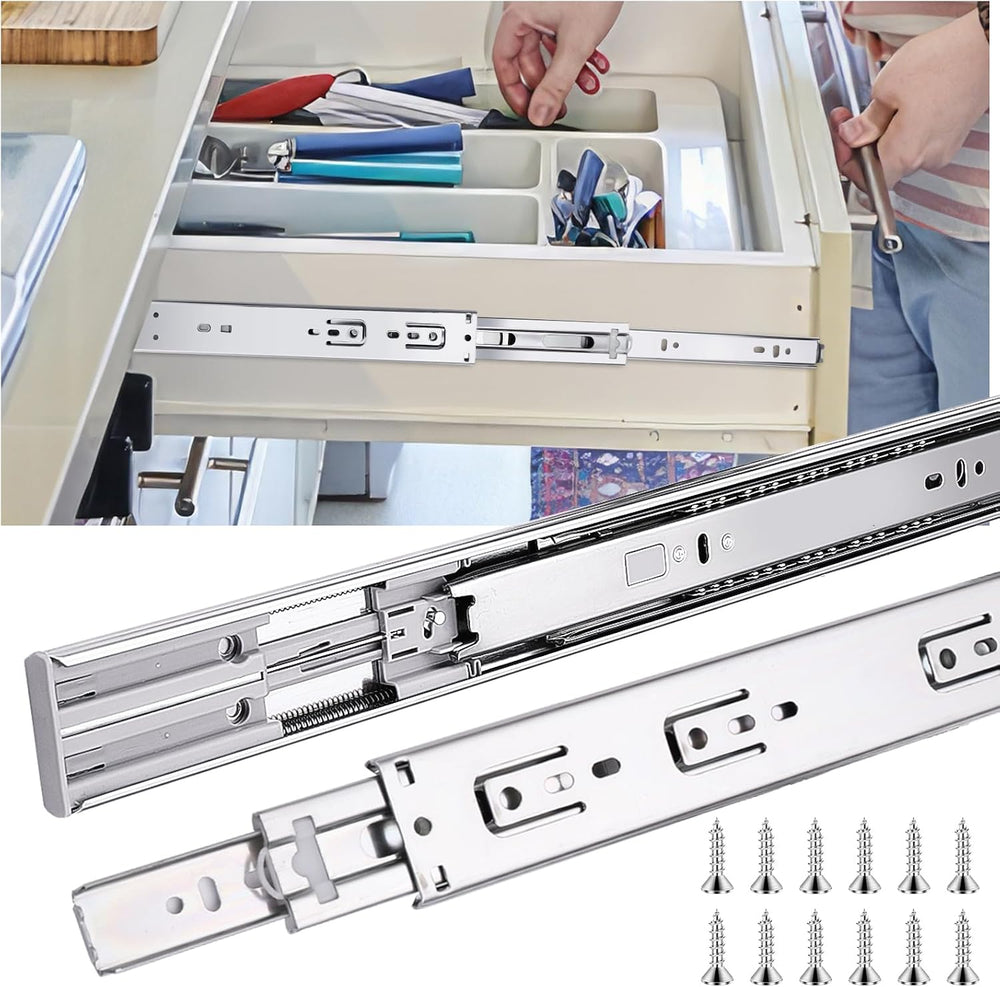 20 inch Drawer Slides 6 Pairs (12pcs) Soft Self Close 3 fold Full Extension B...