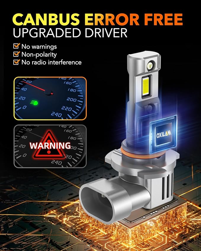 OXILAM 9005/HB3 LED Bulbs 40000LM 900% Ultra-Bright, 3 Min Quick Install