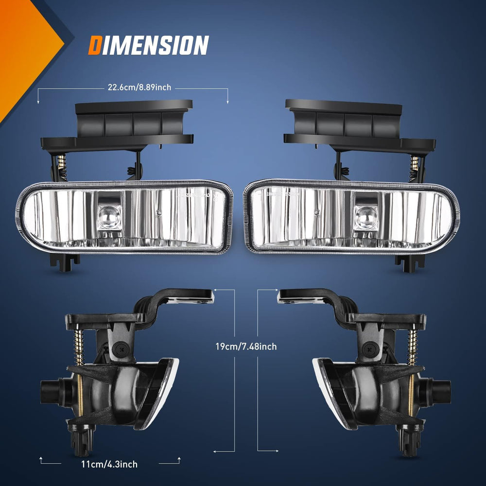 Nilight Fog Light Assembly Compatible with 2000-2006 Chevy Suburban Tahoe