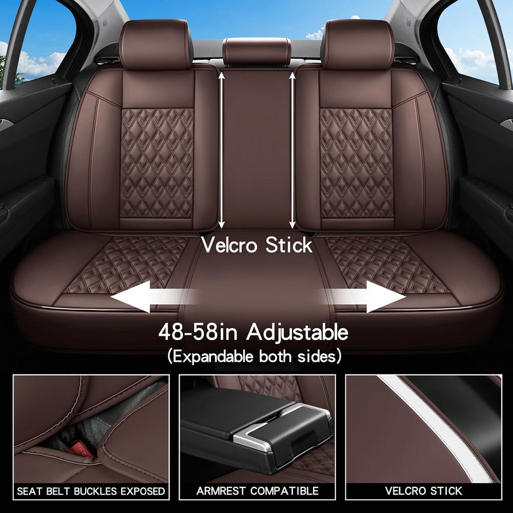 Car Seat Covers Full Set,Faux Leather Seat Covers for Cars, Car Seat Protecto...