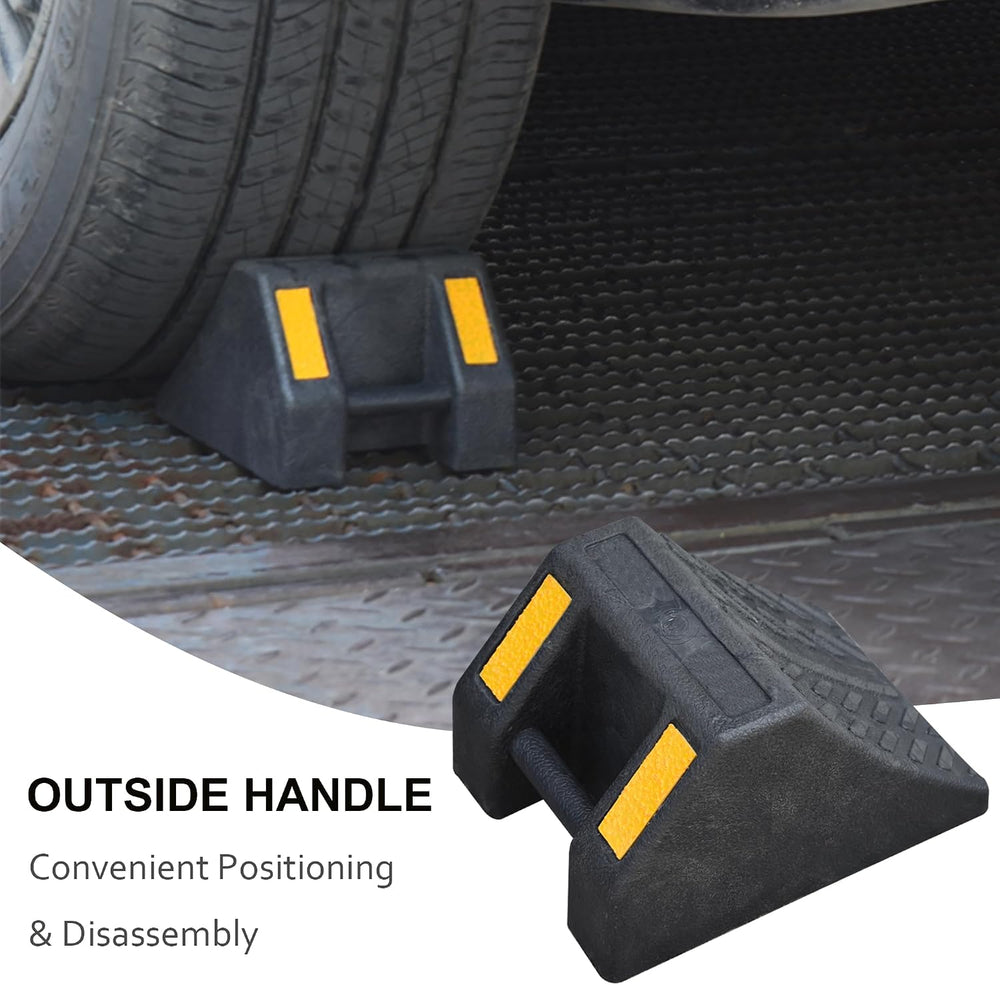 OrangeStar Rubber Wheel Chocks, Tire Chock w/Handgrip for Car, RV, Travel Tra...