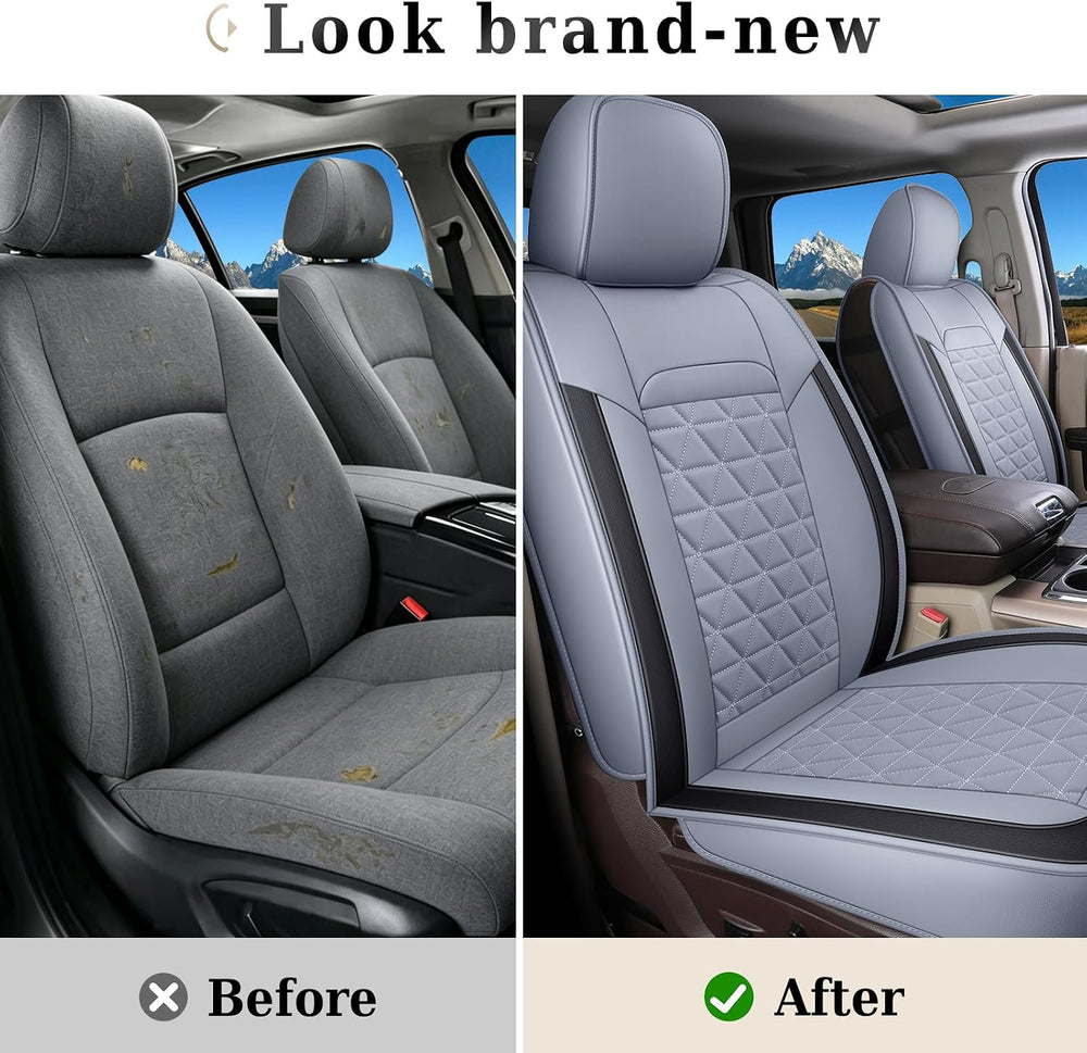 Coverado Gray Front Seat Covers for Dodge Ram, Waterproof Car Seat Covers for...