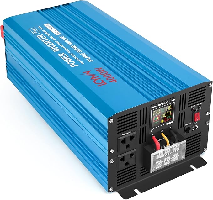 4000 Watt Pure Sine Wave Power Inverter DC 24V to 110/120V AC