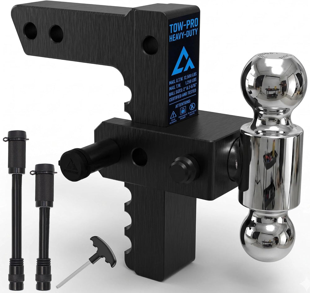 Adjustable Drawbar Trailer Hitch - Heavy Duty Aluminum Drop Hitch - Fits 2&qu...