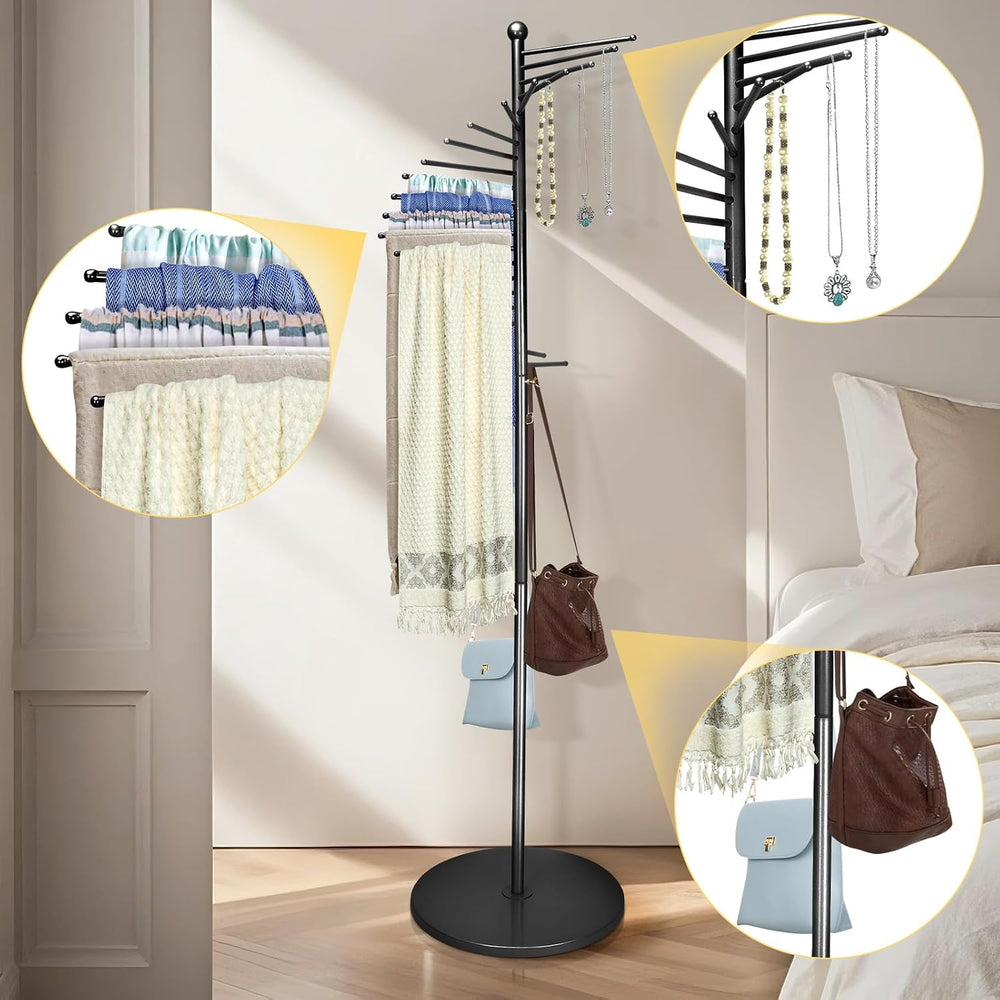 Scarf Rack Freestanding Metal Scarf Display Stand Spiral Hijab Organizer
