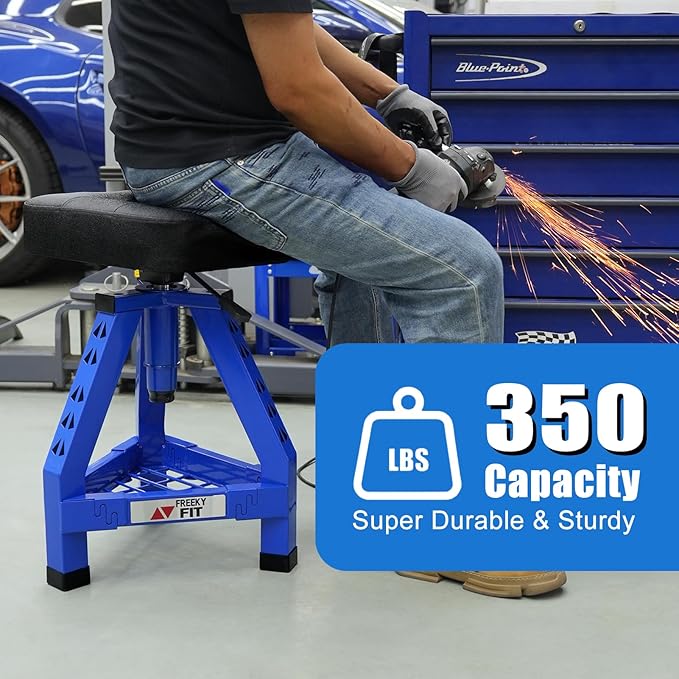 Adjustable Shop Stool, Garage Mechanic Stool Chair, Work Seat