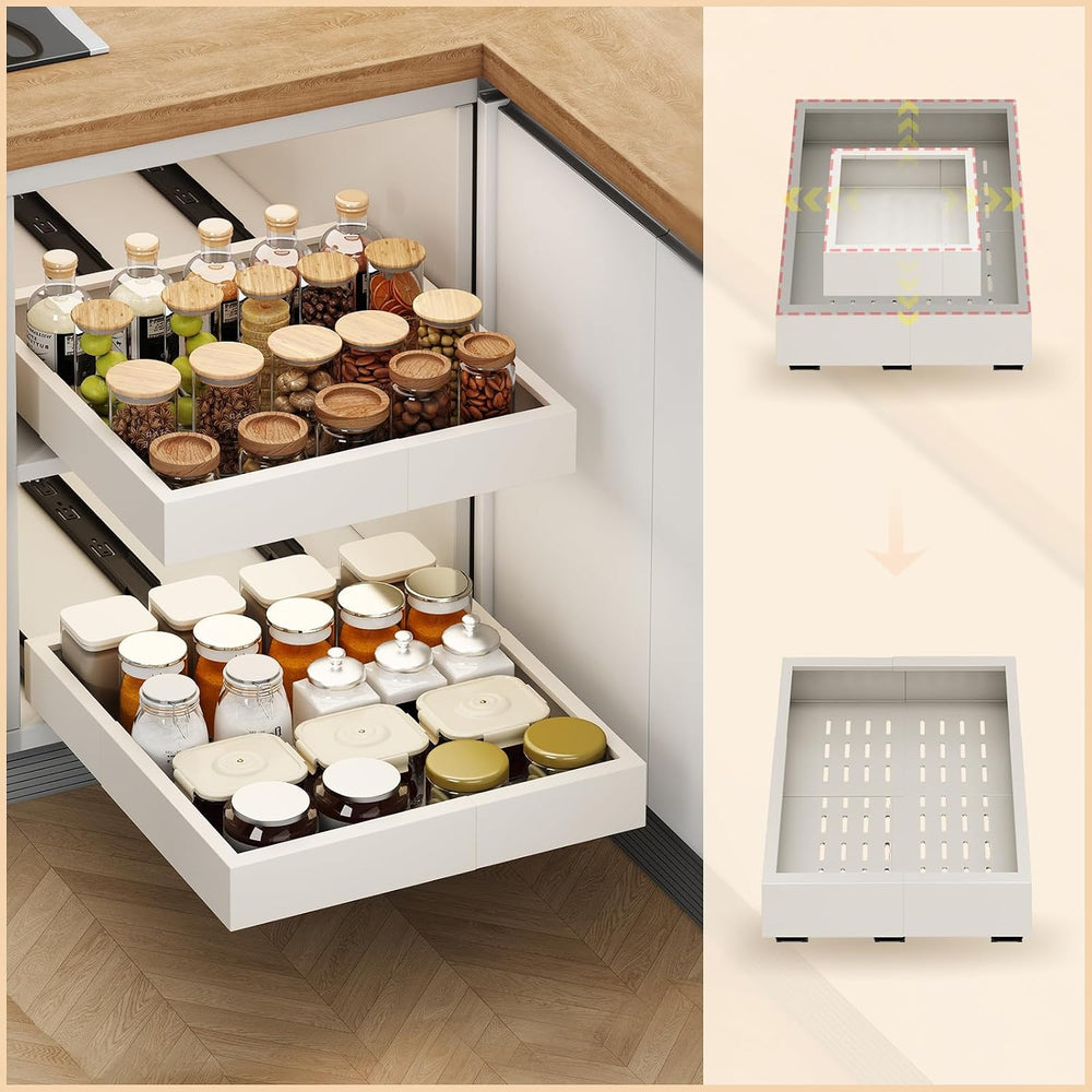 Fokyfok 2Pc Pull out Cabinet Organizer,11"-16"W,13"-17"D,...